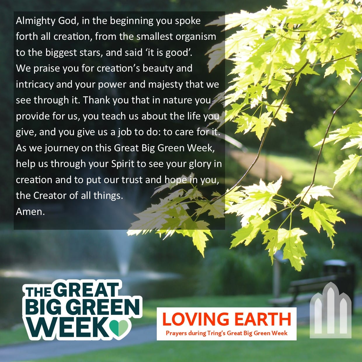 Featured image for “Creation care prayers for Great Big Green Week from High Street Baptist Church, Tring”